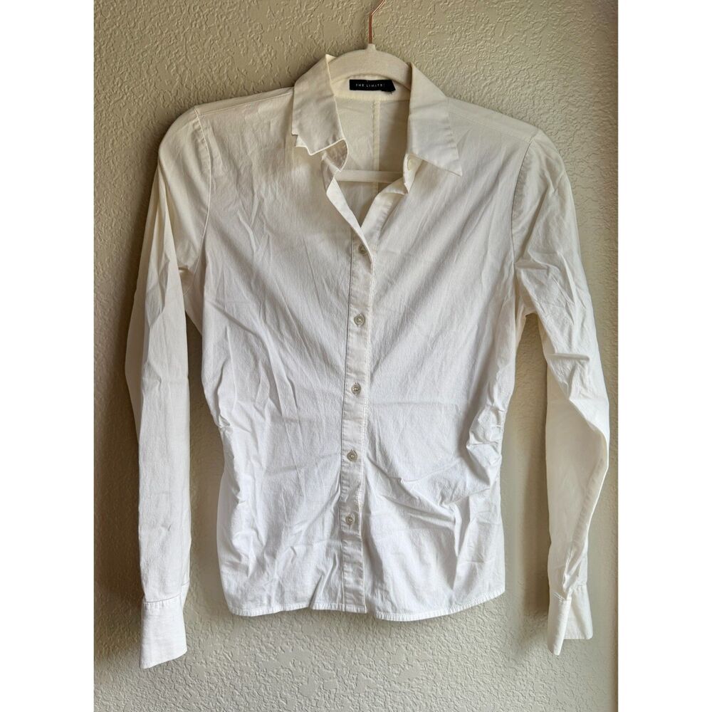Y2K 2006 The Limited White Button Down Shirt Small Fitted Long Sleeve